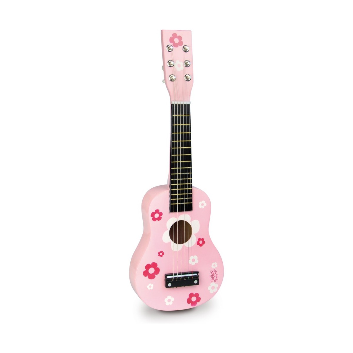 Vilac Drewniana gitara różowa w kwiaty – 3+