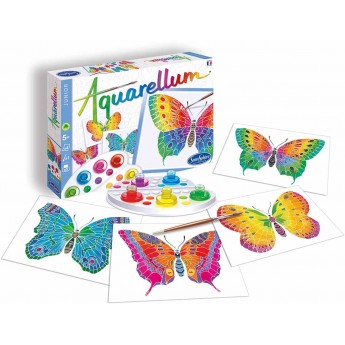 Motylki 4 obrazy do malowania i farby Aquarellum Junior, SentoSphere