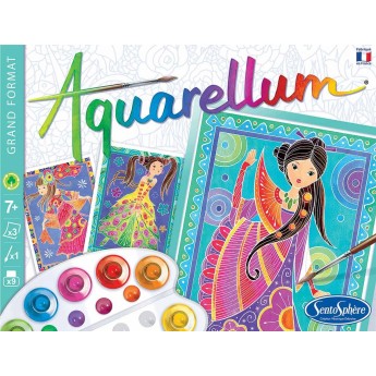 SentoSphere Aquarellum Glamour Girls 3 obrazy A4 + farby 6330