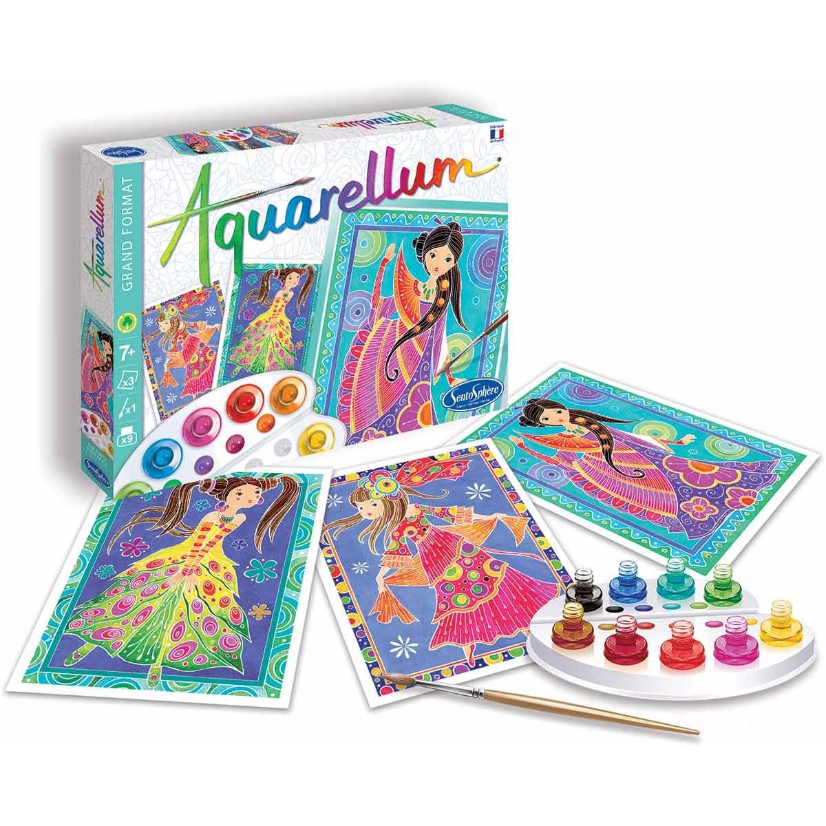 SentoSphere Aquarellum Glamour Girls 3 obrazy A4 + farby 6330