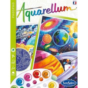 Aquarellum Kosmos 3 obrazy do malowania i farby, SentoSphere