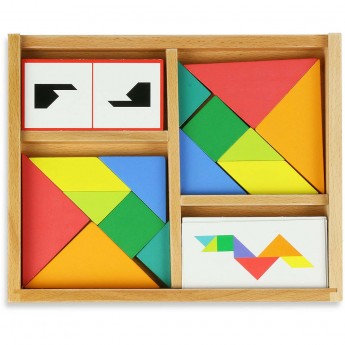 Vilac Tangram podwójny drewniany puzzle dla dzieci od 5 lat