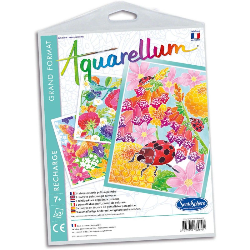 Aquarellum Kwiaty 3 plansze zapasowe do malowania, SentoSphere Aquarellum Kwiaty 3 plansze zapasowe do malowania, SentoSphere