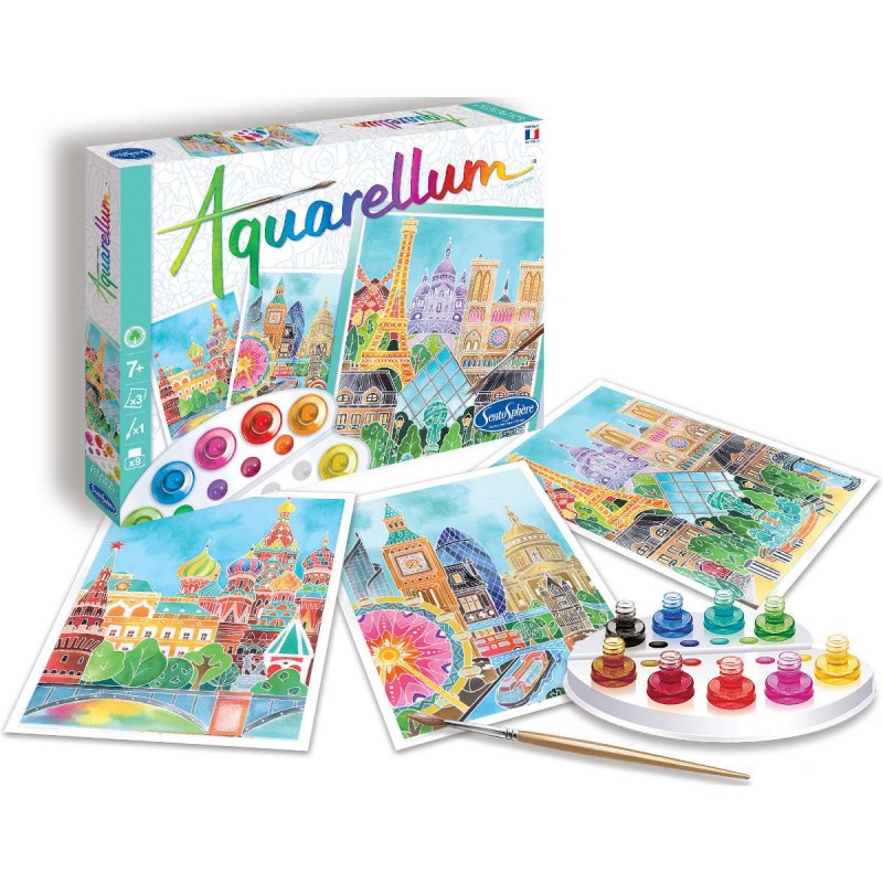 SentoSphere Aquarellum Stolicy 3 obrazy 6397 SentoSphere Aquarellum Stolicy 3 obrazy 6397