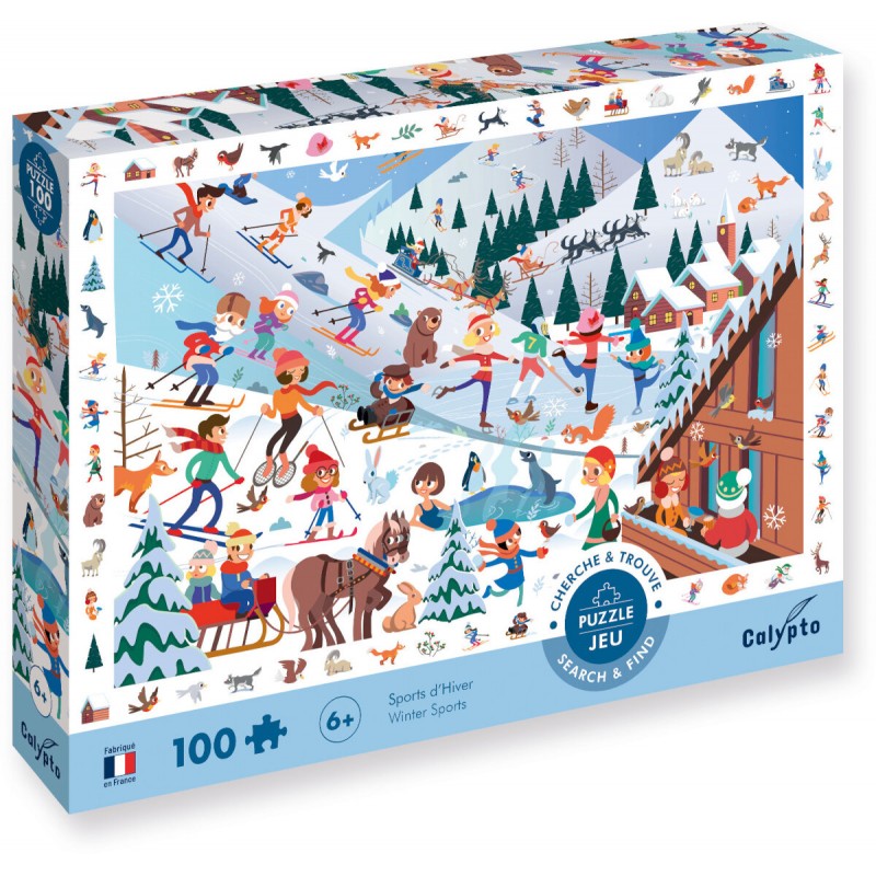 Calypto Puzzle obserwacyjne 100 elementów Zimowe Sporty 7500