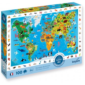 Calypto Puzzle obserwacyjne 100 elementów Zwierzęta Świata 7501