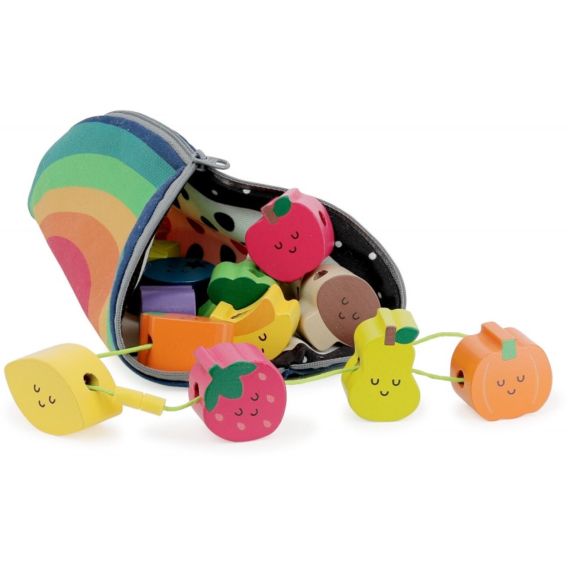 Vilac Drewniane klocki do nawlekania Tutti Frutti +18m Vilac Drewniane klocki do nawlekania Tutti Frutti +18m