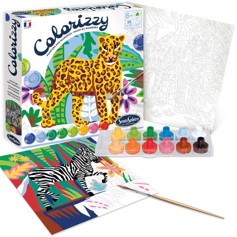 SentoSphere Colorizzy Zebra i Lampart malowanie po numerach +6 | Dadum SentoSphere Colorizzy Zebra i Lampart malowanie po numerach +6 | Dadum