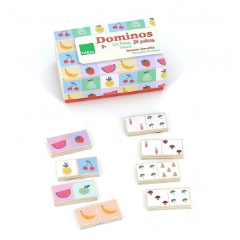 Vilac Domino drewniane dwustronne Owoce