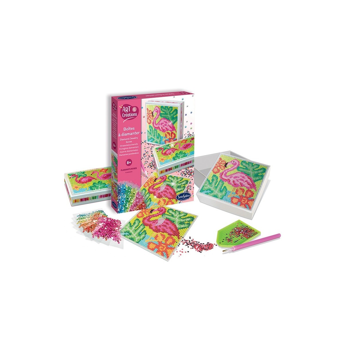SentoSphere pudełka do robienia z diamentami Delfin i Flamingo | Dadum