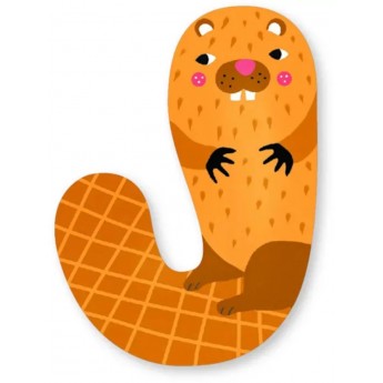 Drewniana literka J do pisania imienia i nauki liter, Vilac