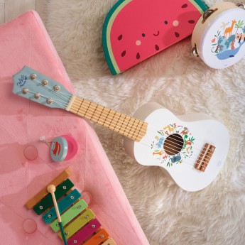 Vilac Gitara biała drewniana klasyczna dla dzieci