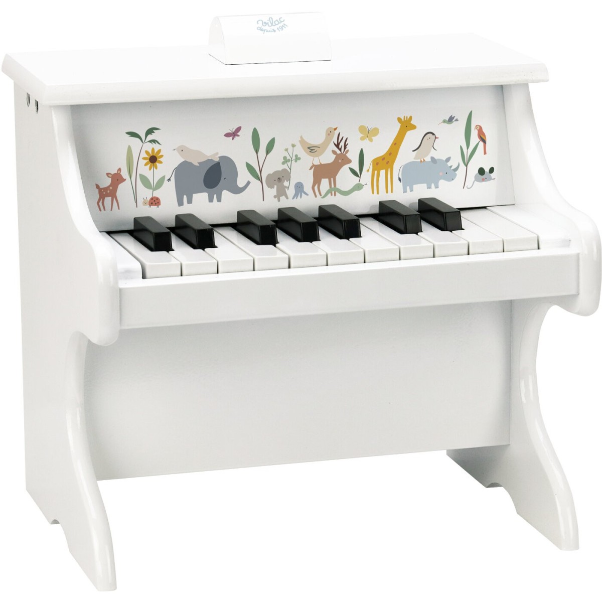 Vilac Pianino białe drewniane klasyczne Zwierzęta Świata