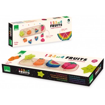 Układanka do nauki liczenia do 4 "Owoce" Vilac 7424