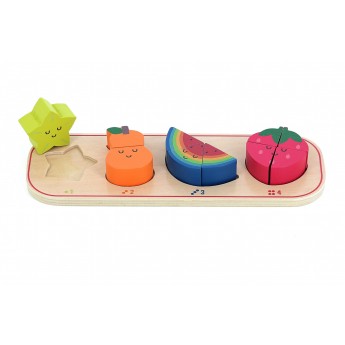 Układanka do nauki liczenia do 4 "Owoce" Vilac 7424