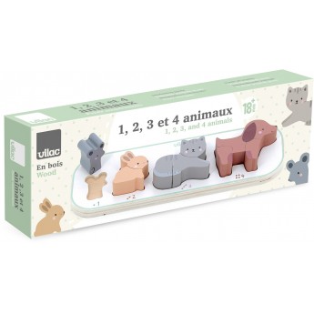 Układanka do nauki liczenia do 4 "Zwierzęta" Vilac 7118