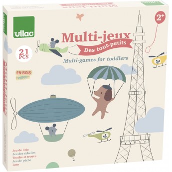 4 klasyczne gry planszowe dla 2-latków Vilac 7117