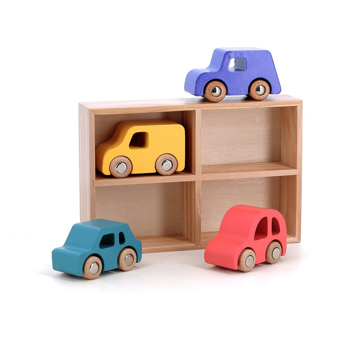 Vilac zestaw 4 drewnianych samochodzików miejskich 2370