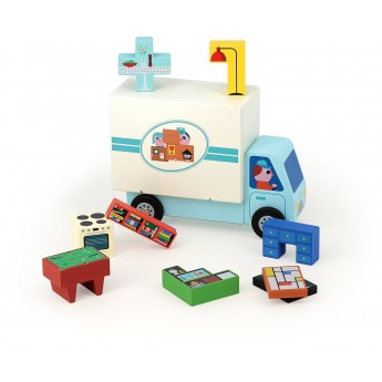 Drewniana gra logiczna +5 "Przeprowadzka" Vilac 7635