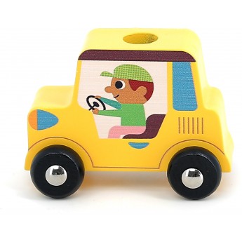 Nakładanka drewniana Laweta na 4 auta Vilac 7636