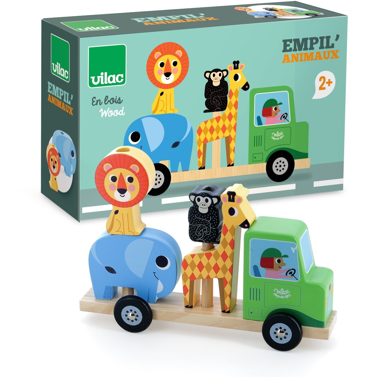 Nakładanka drewniana Ciężarówka ze Zwierzętami 7637