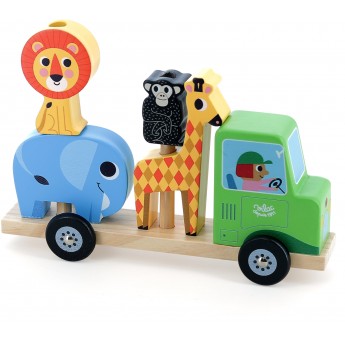 Nakładanka drewniana Ciężarówka ze Zwierzętami 7637