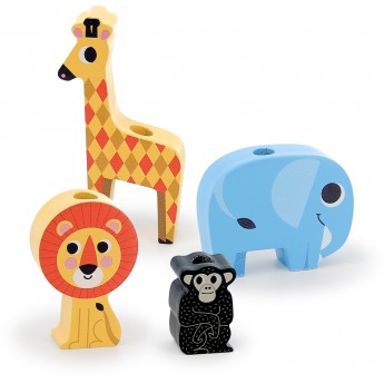 Nakładanka drewniana Ciężarówka ze Zwierzętami 7637