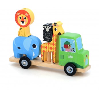 Nakładanka drewniana Ciężarówka ze Zwierzętami 7637