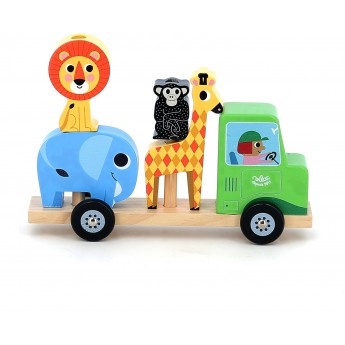 Nakładanka drewniana Ciężarówka ze Zwierzętami 7637