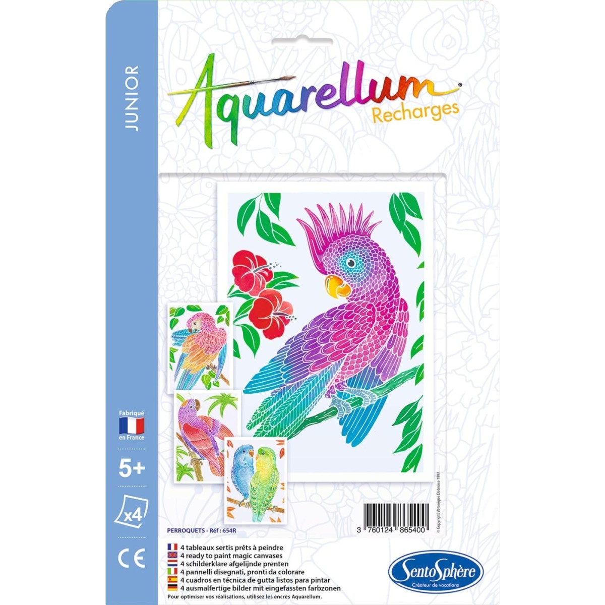 Aquarellum Junior Papugi plansze do malowania | Dadum