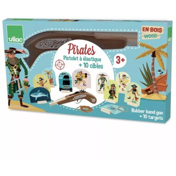 Vilac Piraci gra zręcznościowa +3 z pistoletem na gumki | Dadum