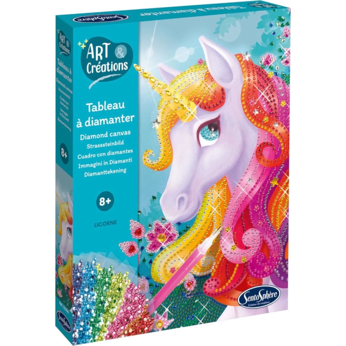 Zestaw kreatywny obraz z diamentami Jednorożec +8, SentoSphere | Dadum