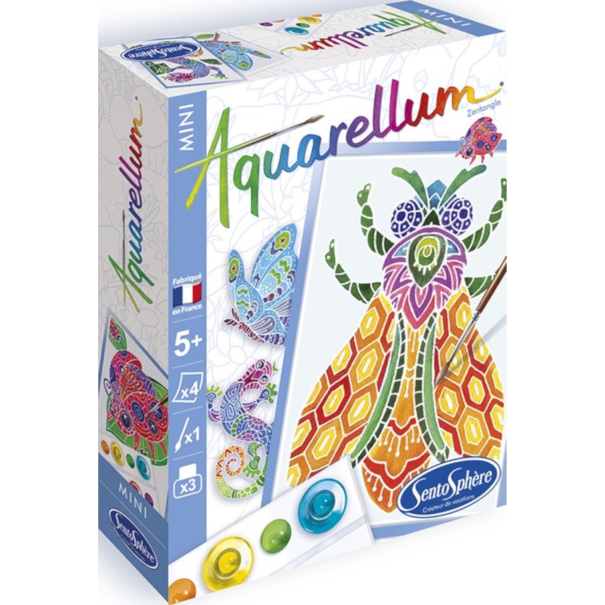 Aquarellum Mini Zentangle 2 obrazy pocztówki i farby 6007