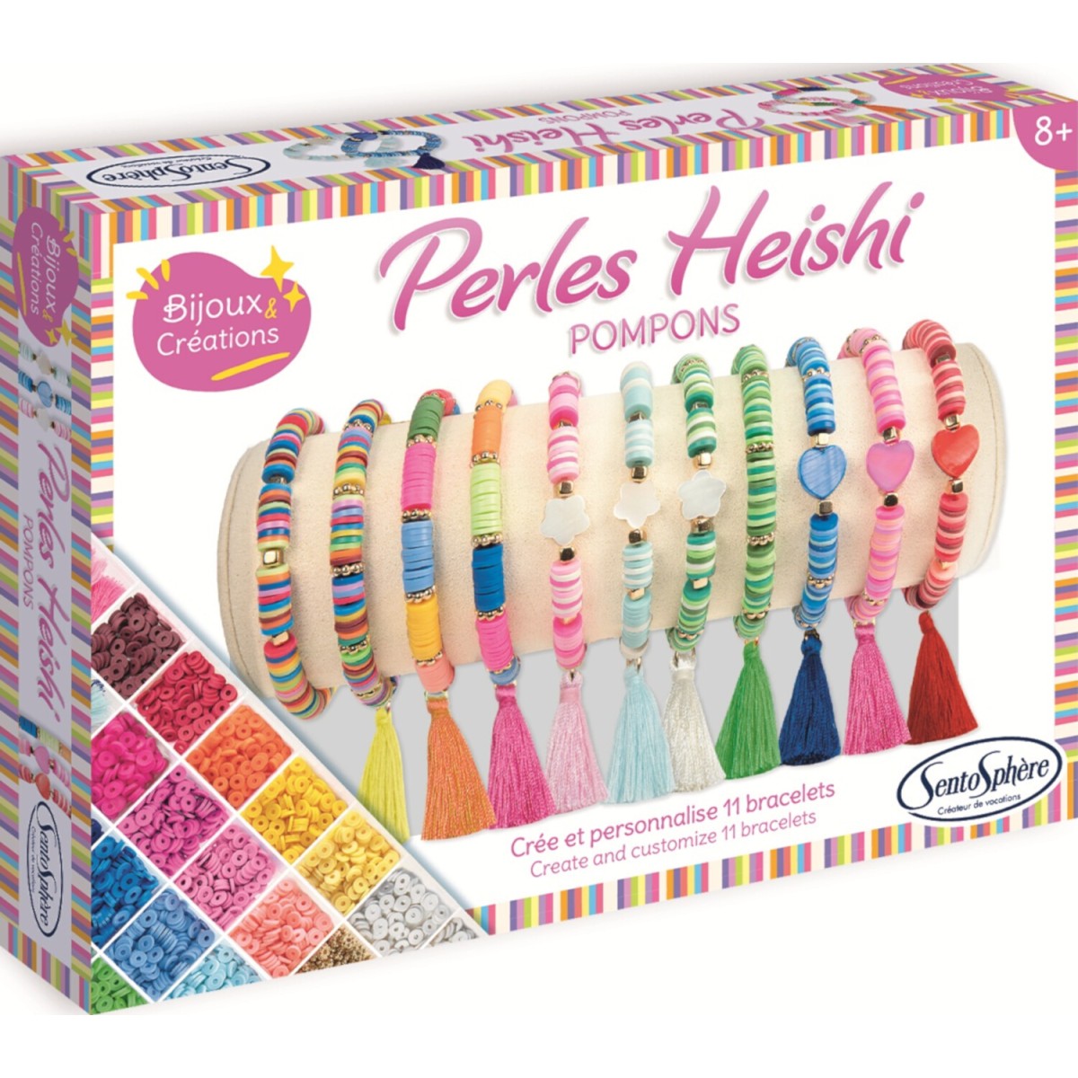 Biżuteria z koralików Heishi - Pompony - SentoSphere 80001