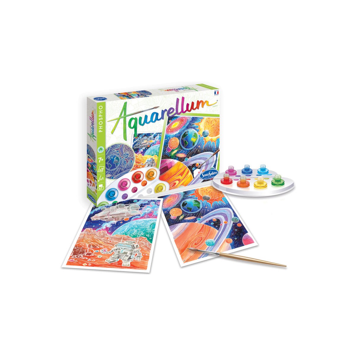 SentoSphere Aquarellum Świecący Kosmos 2 obrazy A4 + farby 6413