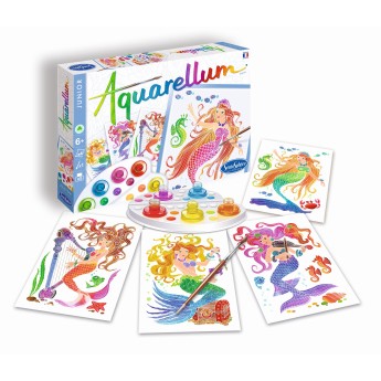 Aquarellum Syreny 4 plansze do malowania i farby, SentoSphere