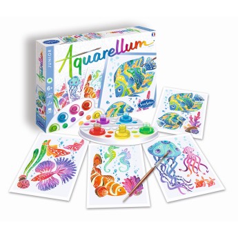 Aquarellum Akwarium 4 plansze do malowania i farby, SentoSphere