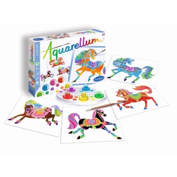 Aquarellum Konie 4 plansze do malowania i farby, SentoSphere