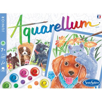 Aquarellum Junior Pieski 4 obrazy A5 i farby 698