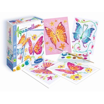 Aquarellum Motylki 2 obrazy do malowania i farby 4+, SentoSphere