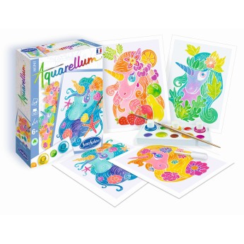 Aquarellum Jednorożce 2 obrazy do malowania i farby 6+, SentoSphere