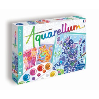 Aquarellum Koty 3 obrazy A4 i farby 6280