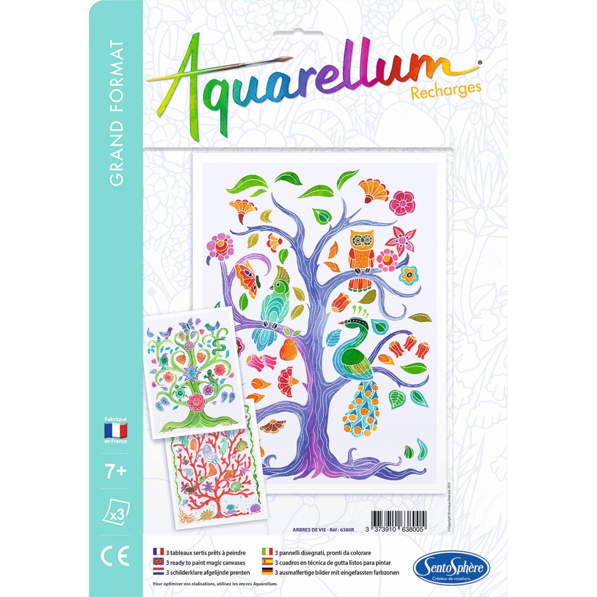 Aquarellum Drzewa Życia 3 plansze zapasowe do malowania, SentoSphere