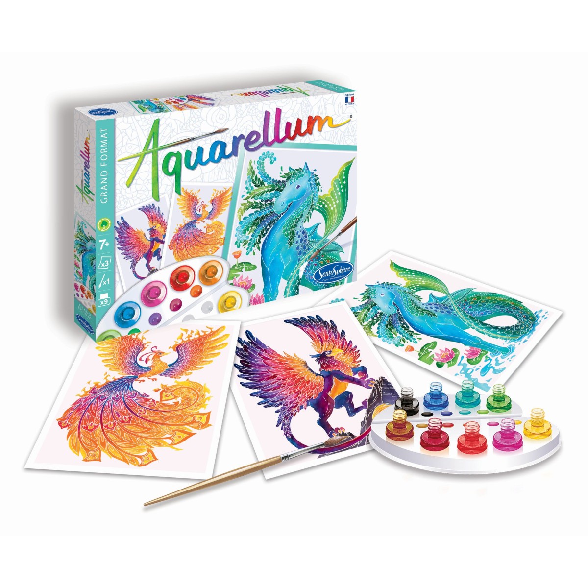 Aquarellum Mityczne Stworzenia 3 obrazy do malowania, SentoSphere