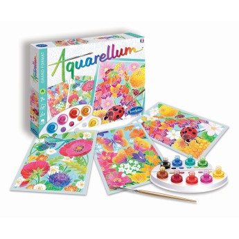 Aquarellum Kwiaty 3 obrazy do malowania i farby, SentoSphere