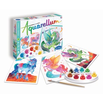 Aquarellum Jednorożce i Pegazy 3 obrazy do malowania +8, SentoSphere