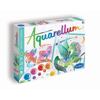 Aquarellum Jednorożce i Pegazy 3 obrazy A4 i farby 6394