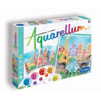 Zestaw Aquarellum Stolicy 3 obrazy i farby, SentoSphere | Dadum