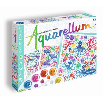 Aquarellum Głębiny Oceanu 3 duże obrazy i farby +7, SentoSphere