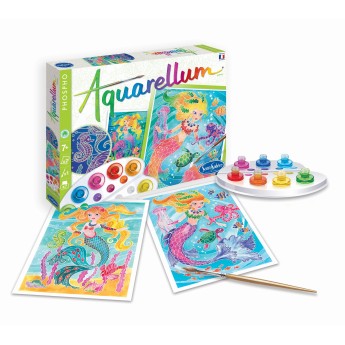 Aquarellum Świecące Syreny 2 obrazy do malowania i farby, SentoSphere